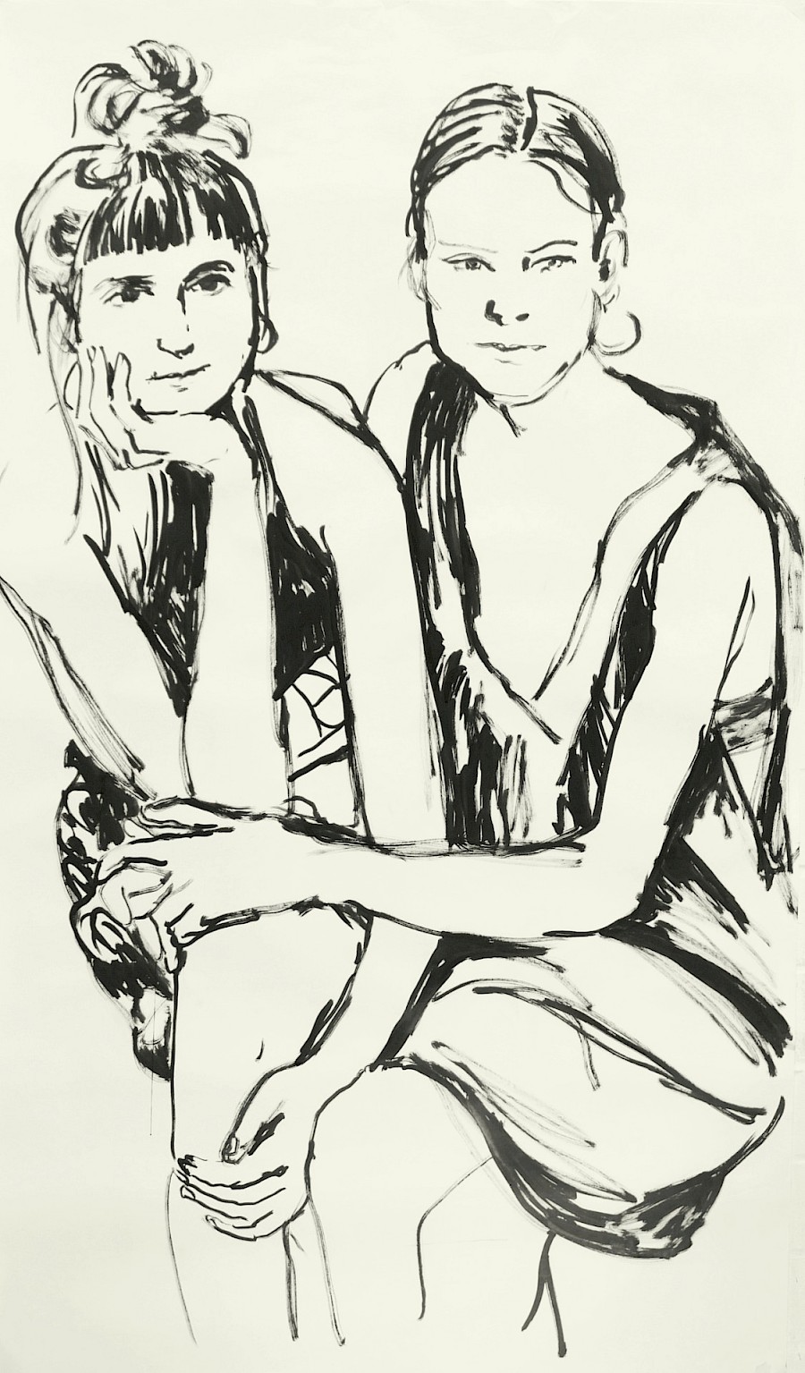 Alicja & Verena
175 x 100 cm
Tusche auf Papier
2021