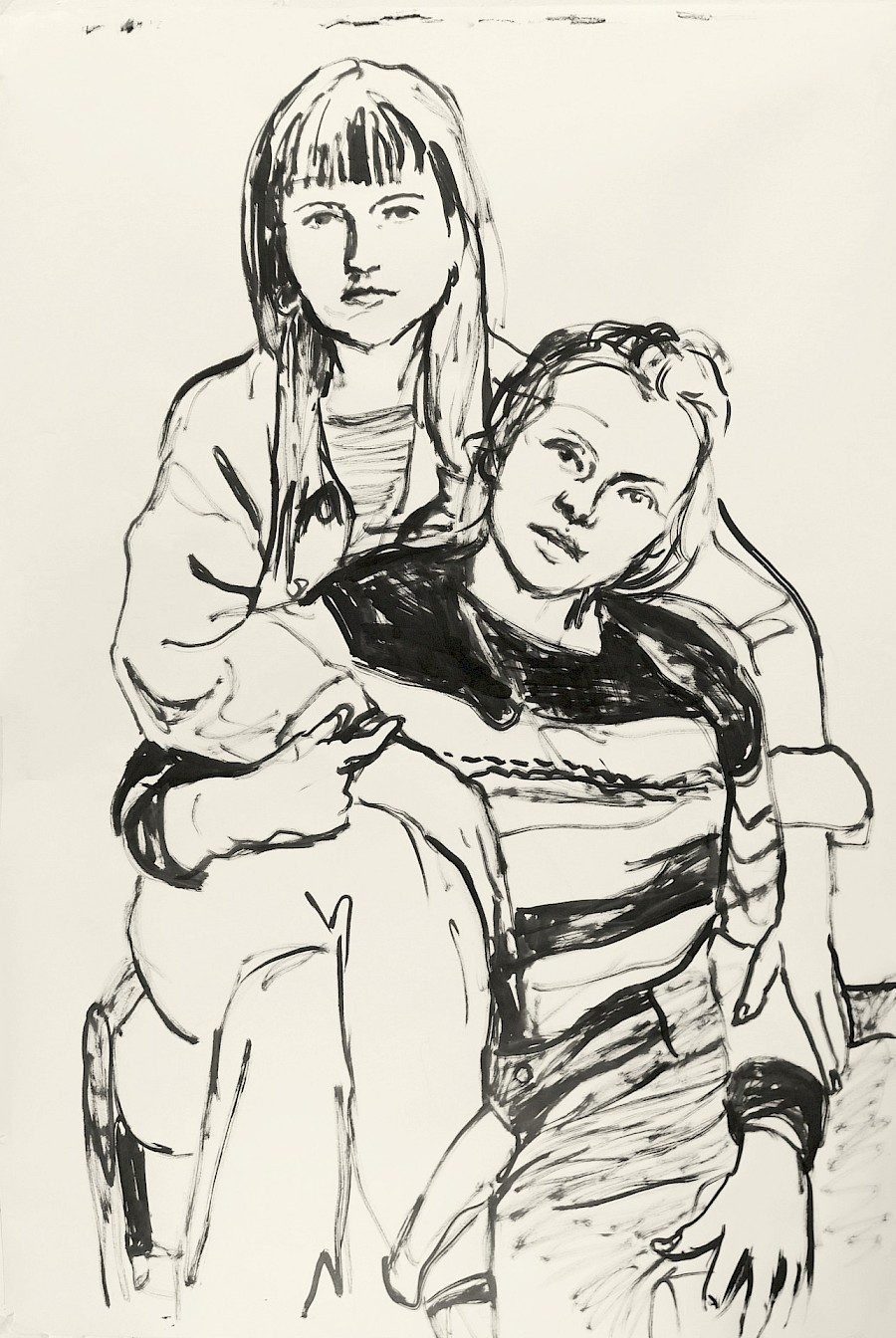 Alicja & Pia
150 x 104 cm
Tusche auf Papier
2021